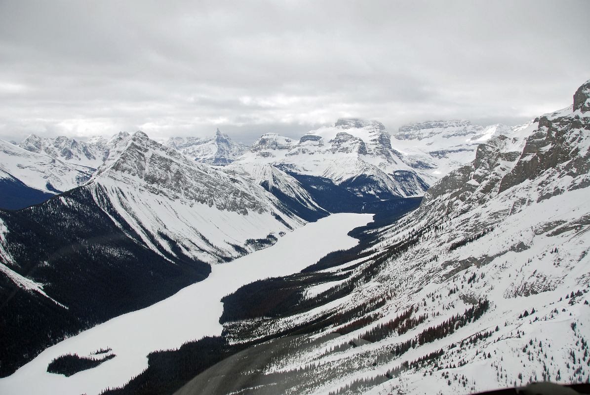 20 Marvel Peak, Marvel Lake, Mount Alcantara, Mount Gloria, Eon Mountain, Aye Mountain, Wonder Peak From Helicopter As It Nears Mount Assiniboine In Winter